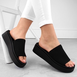 Dámské černé textilní žabky Sergio Leone SK083H černá 1