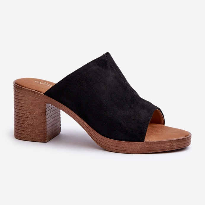 Elegantní lehké dámské žabky na vysokém podpatku, černá Varnila 1