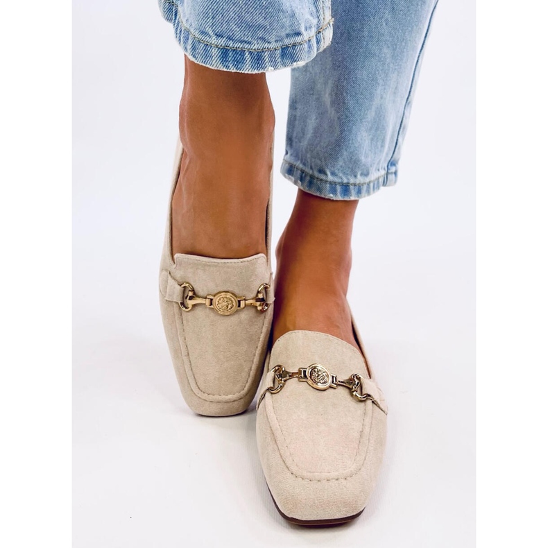 Dámské mokasíny Rhona Beige s přezkou béžový 1