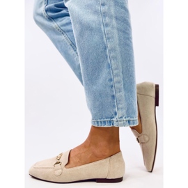 Dámské mokasíny Rhona Beige s přezkou béžový 2