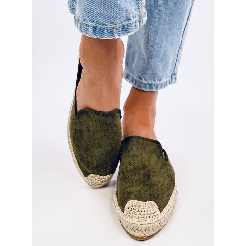 Dámské pantofle Carmen Green espadrilles zelený 1