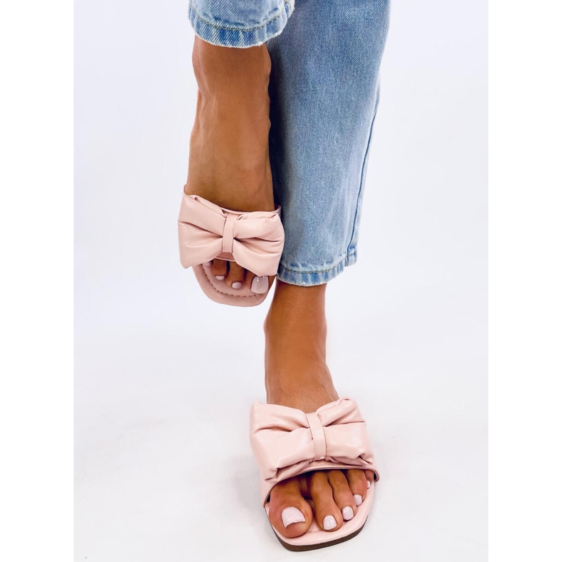 Pantofle Mili Pink s mašlí růžový 1