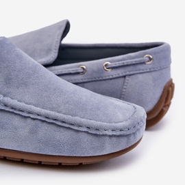 Pánské semišové nazouvací mokasíny Blue Rayan modrý 2