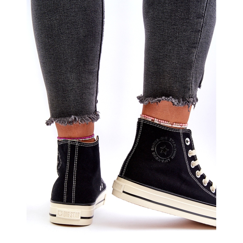 Dámské vysoké tenisky Big Star NN274283 černé černá 4 Dámské vysoké tenisky Big Star NN274283 černé černá 4