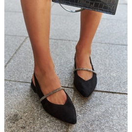 Černé balerínky s koženou vsadkou z Morcosy černá 2 Černé balerínky s koženou vsadkou z Morcosy černá 2