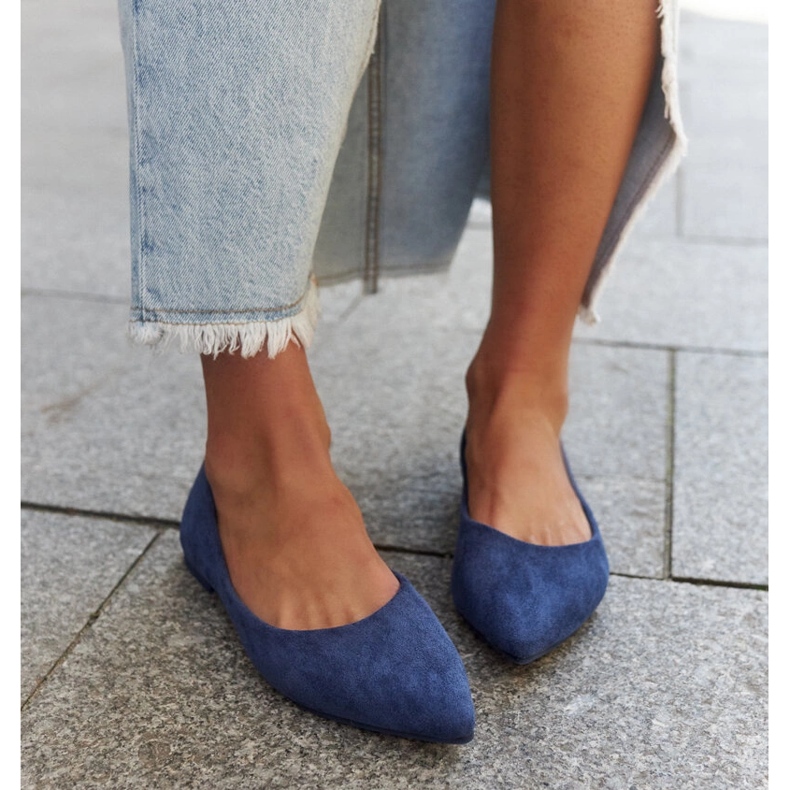 Májové špičaté balerínky modrý 1