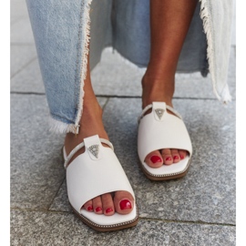 Žabky s koženou vložkou Antari bílý 2 Žabky s koženou vložkou Antari bílý 2