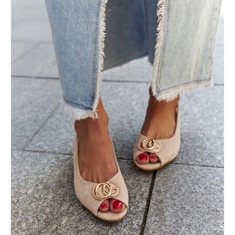 Sandály z kožené stélky Warda béžový 1