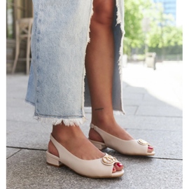 Sandály z kůže Karimala béžový 1