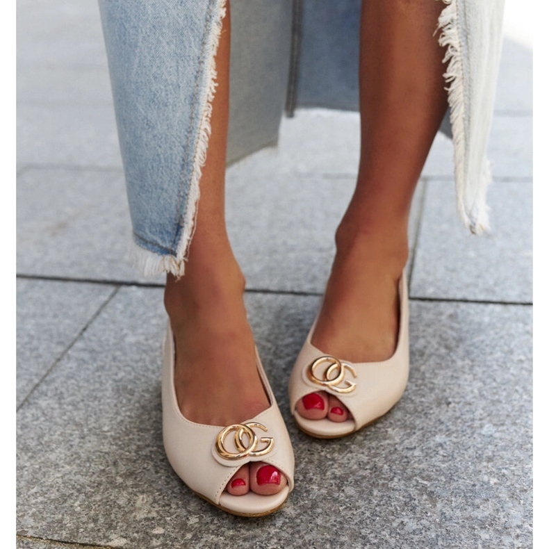 Sandály z kůže Karimala béžový 2