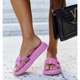 Tmavě růžové gumové pantofle od Ferrei růžový 2