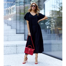 Sandály Janan na vysokém podpatku s průhledným svrškem červené 1