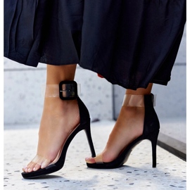 Sandály Janan na vysokém podpatku s průhledným svrškem černá 1