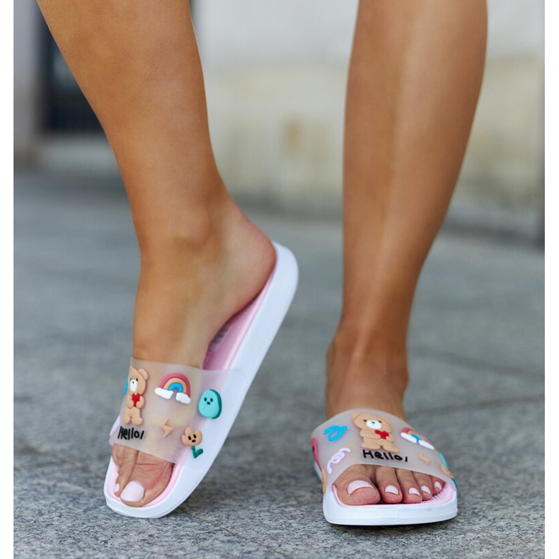 Růžové pantofle s gumovým svrškem Diaspa růžový 2 Růžové pantofle s gumovým svrškem Diaspa růžový 2