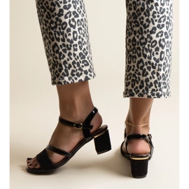 Černé sandály s kombinací materiálů Hambly černý 2