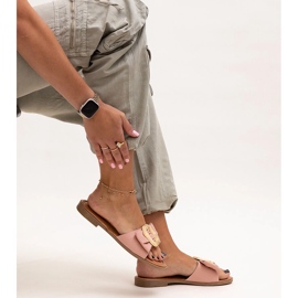 Růžové žabky se sponou Limera růžový 1