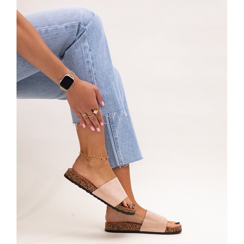 Klasické žabky s korkovou podrážkou Matilte béžový 1