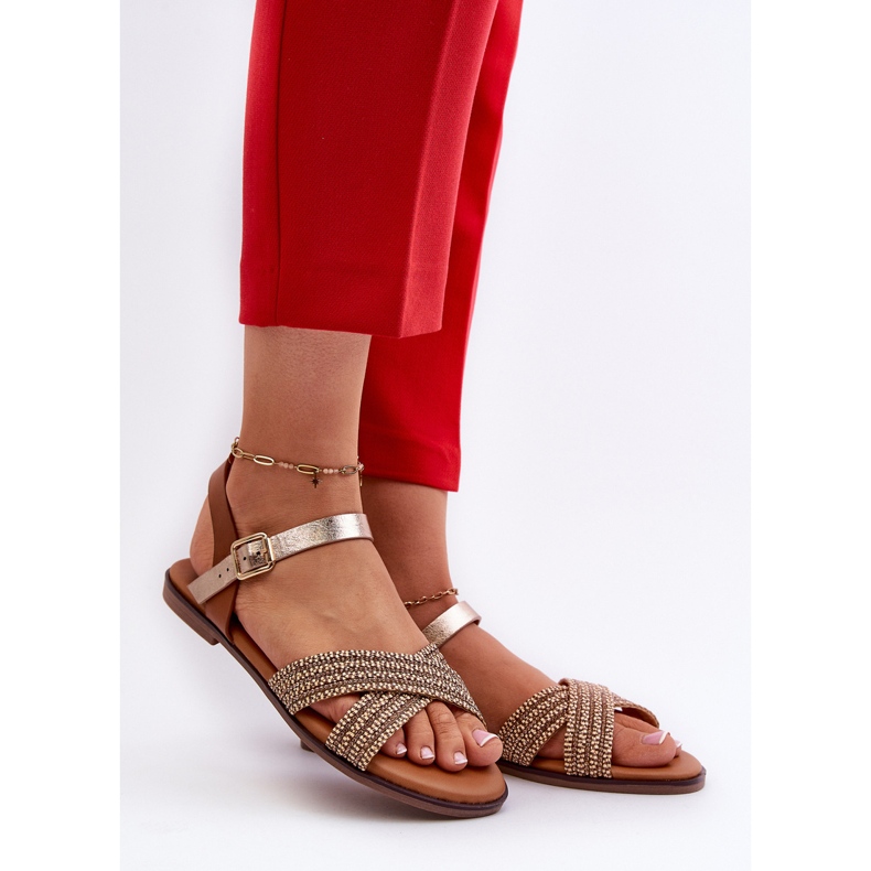 S.Barski MY923 dámské ploché sandály, hnědé hnědý 2