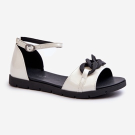 Dámské ploché sandály s řetízkem Vinceza 17320 White bílý 1