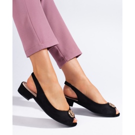 Dámské černé semišové sandály černý 1