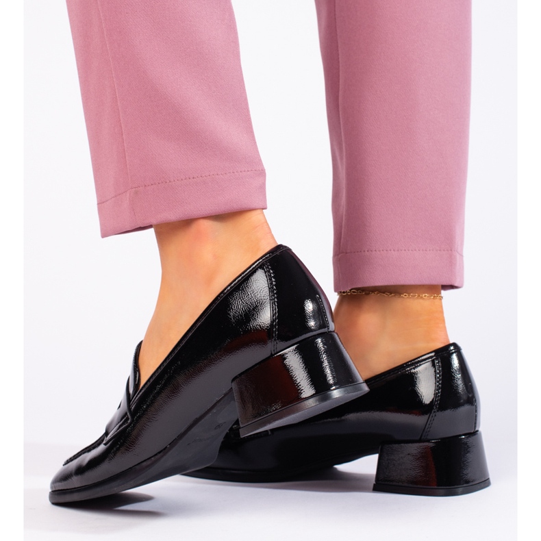 Černé lakované mokasíny Sergio Leone černá 2