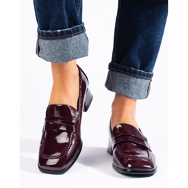 Vínové lakované mokasíny Sergio Leone červený 2
