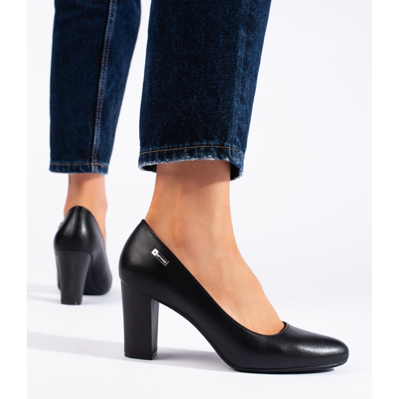 Černé dámské lodičky na vysokém podpatku značky Sergio Leone černá 2