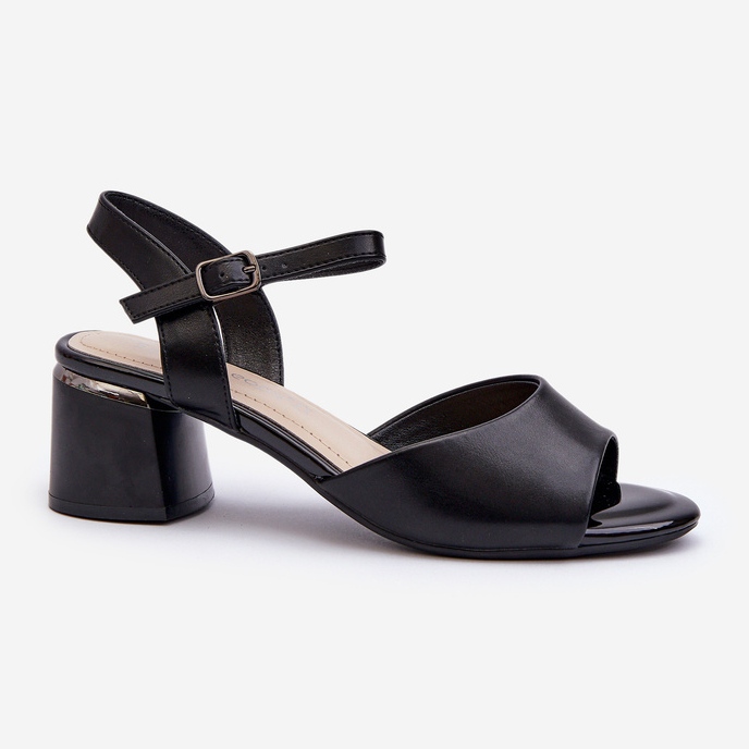 Dámské sandály na nízkém podpatku z eko kůže Sergio Leone SK876 Black černá 1