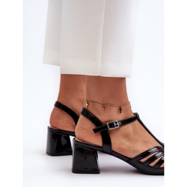 Patentované dámské sandály na vysokém podpatku Sergio Leone SK880 Black černá 5