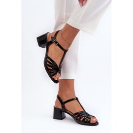 Patentované dámské sandály na vysokém podpatku Sergio Leone SK880 Black černá 6