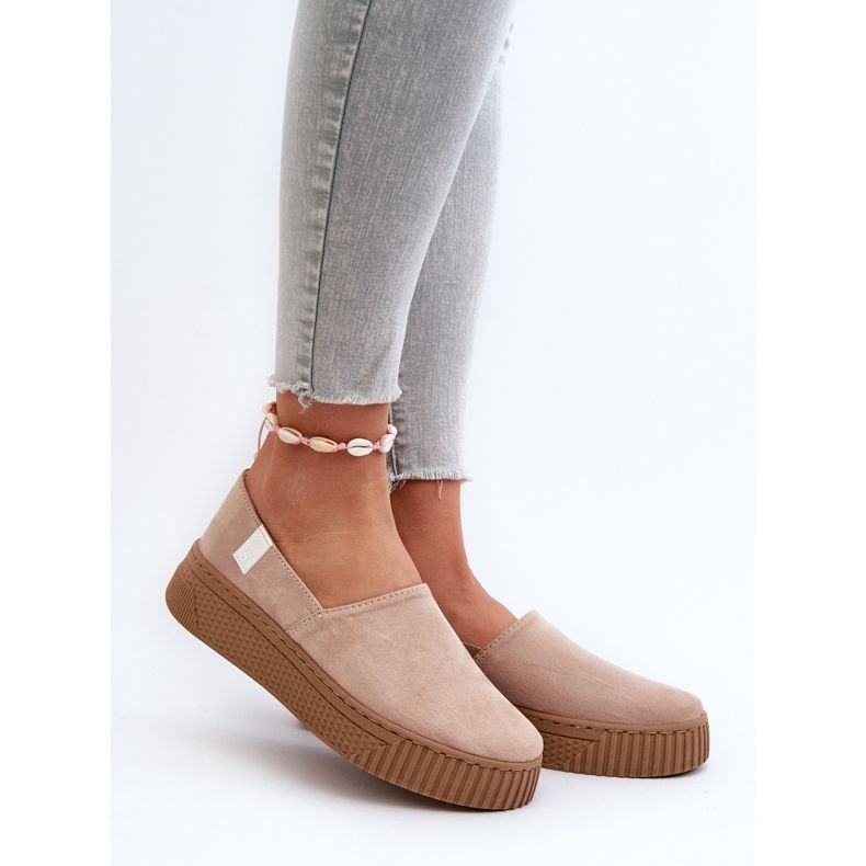 Big Star Dámské tenisky na platformě NN276007 Memory Foam System Béžová béžový 2