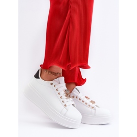 Dámské tenisky na platformě s medvídkem, bílá Moanda bílý 2