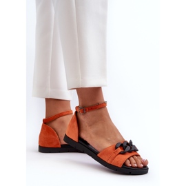 Dámské ploché sandály s řetízkem Vinceza 17320 oranžová oranžový 5