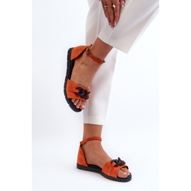 Dámské ploché sandály s řetízkem Vinceza 17320 oranžová oranžový 6
