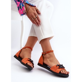 Dámské ploché sandály s řetízkem Vinceza 17320 oranžová oranžový 7
