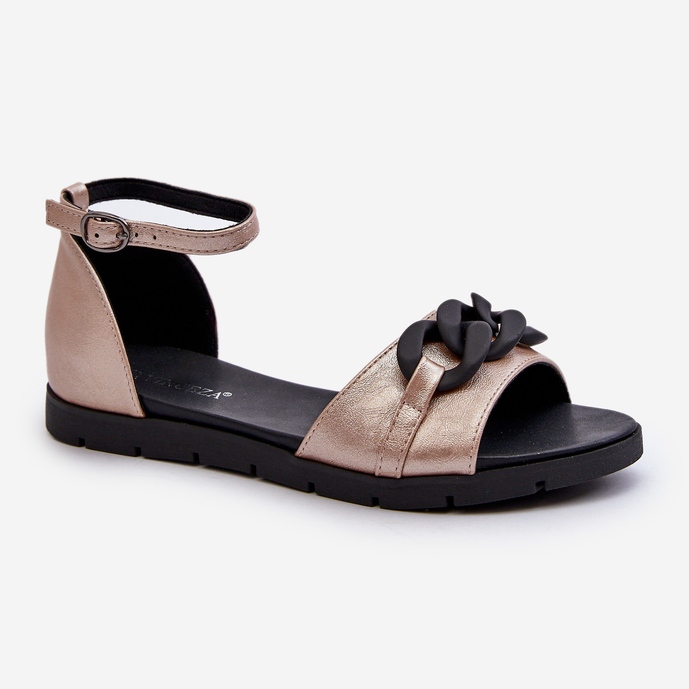 Dámské ploché sandály s řetízkem Vinceza 17320 Gold zlatý 1