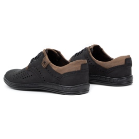 Polbut Kožené boty pro muže 402 letní černé s hnědou černá 5