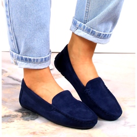 Evento Dámské semišové mokasíny Navy Blue Ranica modrý 8