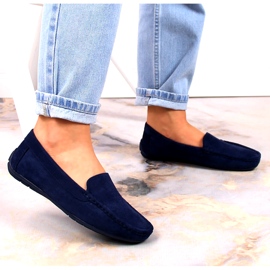 Evento Dámské semišové mokasíny Navy Blue Ranica modrý 7