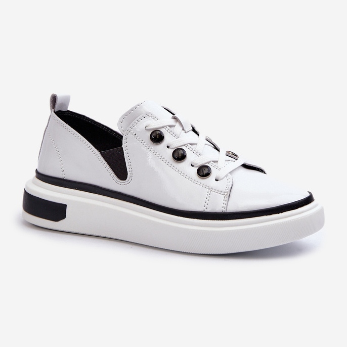 S.Barski Lakované dámské tenisky D&A LR535 bílé bílý 1 S.Barski Lakované dámské tenisky D&A LR535 bílé bílý 1