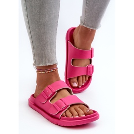 Lehké dámské pěnové žabky s přezkami Big Star NN274A754 Fuchsia růžový 4