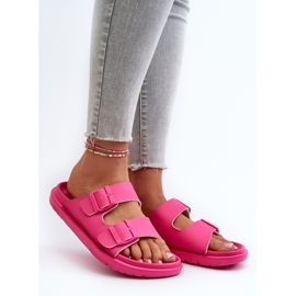 Lehké dámské pěnové žabky s přezkami Big Star NN274A754 Fuchsia růžový 2