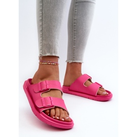 Lehké dámské pěnové žabky s přezkami Big Star NN274A754 Fuchsia růžový 3