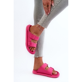 Lehké dámské pěnové žabky s přezkami Big Star NN274A754 Fuchsia růžový 5