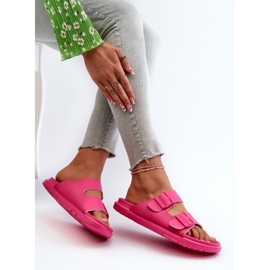 Lehké dámské pěnové žabky s přezkami Big Star NN274A754 Fuchsia růžový 7