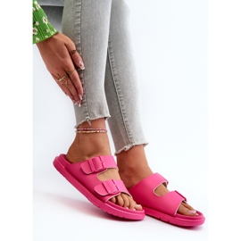 Lehké dámské pěnové žabky s přezkami Big Star NN274A754 Fuchsia růžový 8