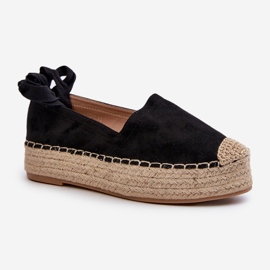 Dámské espadrilky uvázané na platformě s copánkem, černé Tailesse černý 1