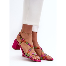 Semišové sandály na nízkém podpatku Maciejka 06653-15 Fuchsia růžový 2