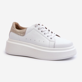 S.Barski D&amp;A Dámské Tenisky na platformě LR568 Bílé bílý 2