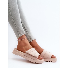 Dámské žabky na platformě Big Star NN274773 Béžová béžový 1